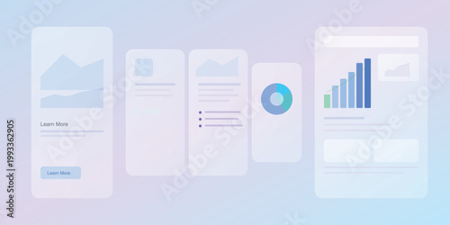 Infographic with charts and graphs on mobile devices app user interface