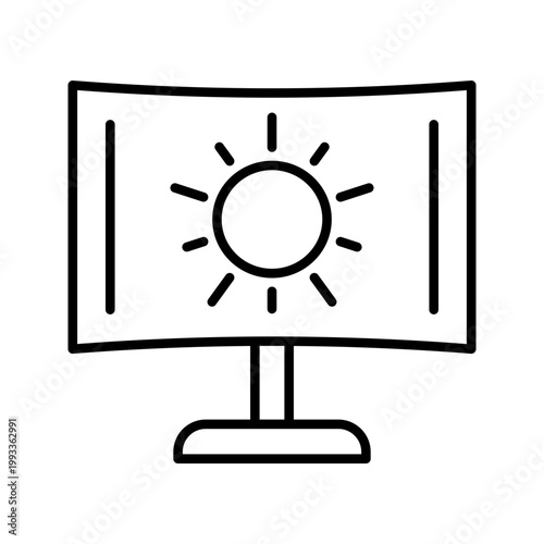 Weather forecast icon. Science and forecasting line symbol. Black and white.