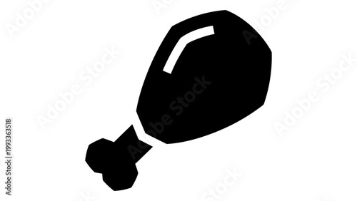 Icon of a fried chicken leg, a classic drumstick symbol representing poultry, meat, food, and dining, vector illustratio