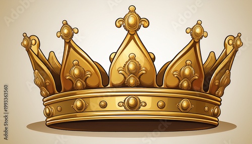 golden crown on background on white background