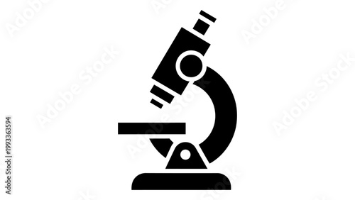 Microscope icon, scientific laboratory equipment symbol, vector illustration isolated on white background