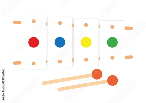 Xylophone, xylophone, xylophone. Vector illustration.