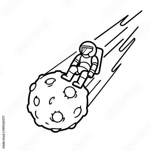 space journey field trip space explorer lineart a hand drawn black and white outline