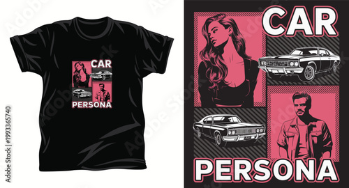 Car graphic vector T shirt Design print.