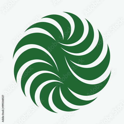 An abstract green swirl and spiral vector illustration featuring a wave pattern design that creates a vibrant energy element for a nature-inspired backdrop or holiday wallpaper decoration