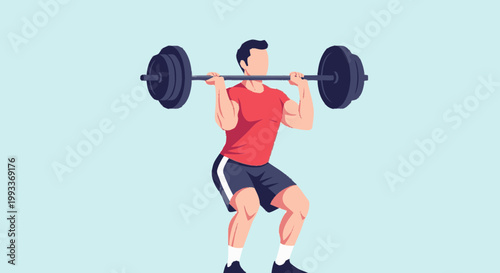 Man performing barbell overhead press exercise with weights.