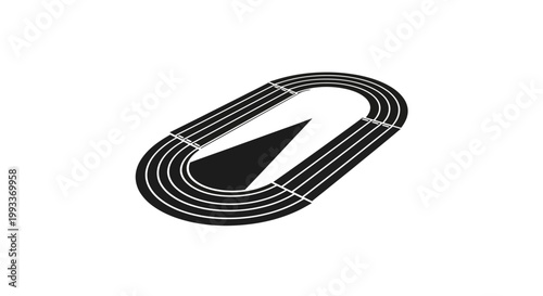 Black and white racing track symbol.