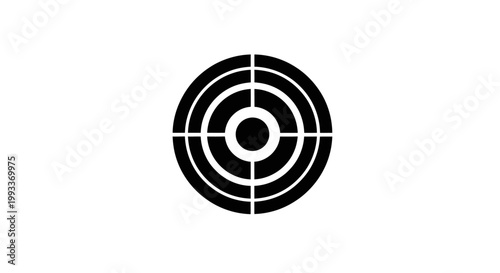 Black and white target symbol icon.