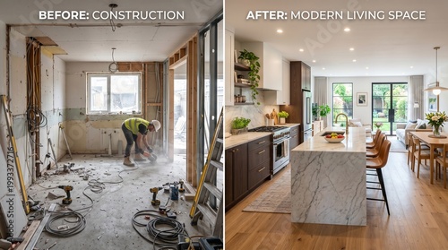 Home Renovation Before and After: Construction to Modern Living Space