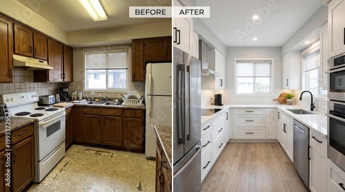 Kitchen Renovation Before and After: Old to Modern White Remodel