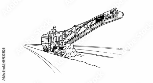 A worker operates a conveyor machine laying down a layer of material