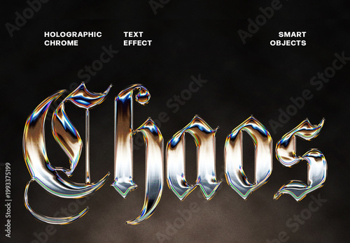 Gradient Chrome Text Effect – Metallic Typography for Logo, Poster & Branding (PSD)