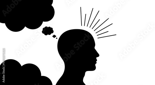 Black silhouette of a human head.