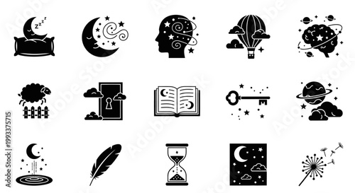 Black and white icons on white.