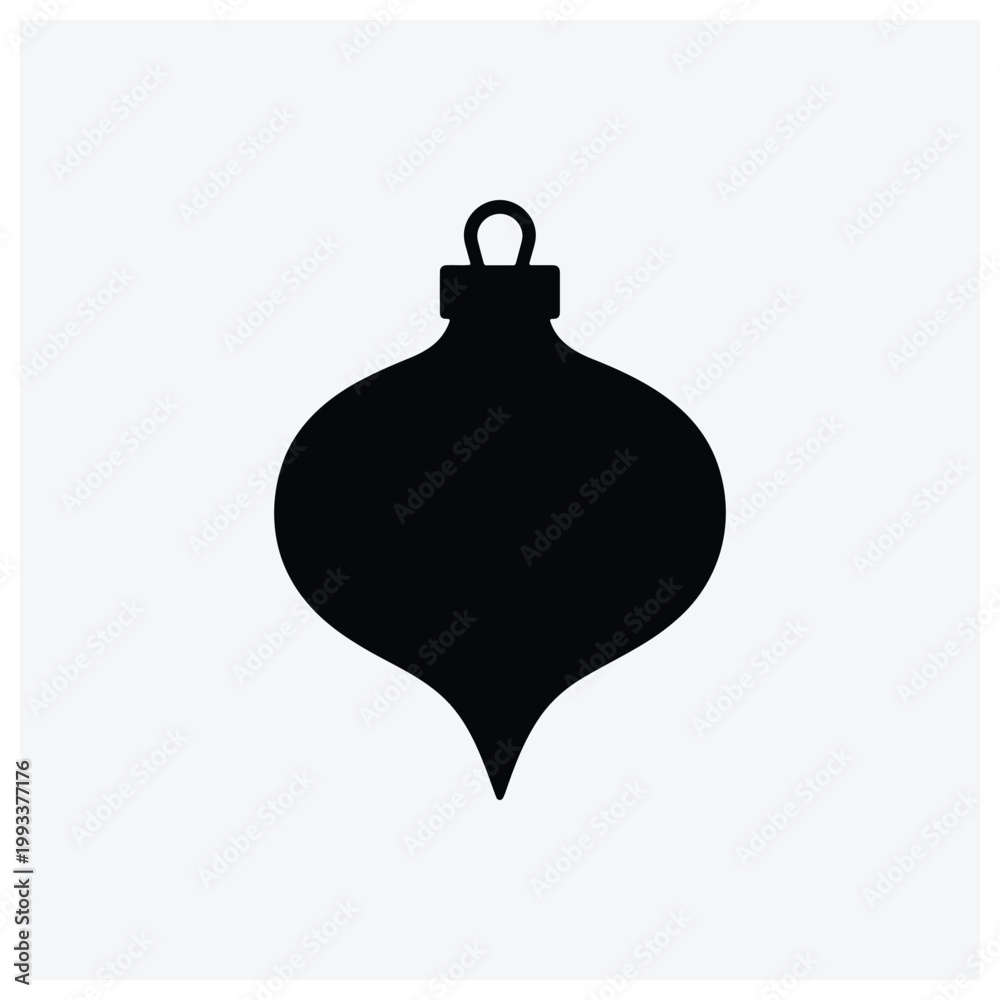 Fototapeta premium Minimal silhouette illustration of a hanging Christmas ornament or bauble.