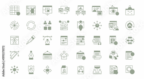 A comprehensive collection of vector icons representing various aspects of project management, workflow, and business operations, perfect for digital and print design applications
