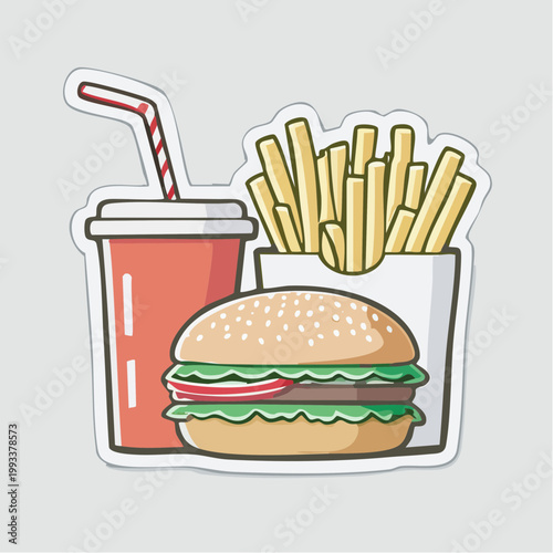 Burger, Fries, and Soda Icon