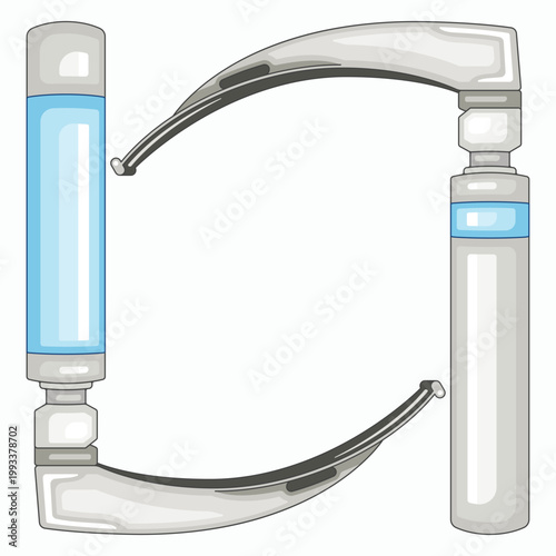 Medical Laryngoscope Instrument Illustration Set