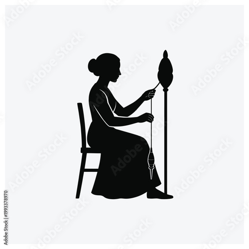 Woman using a massage tool or incense stick on a chair