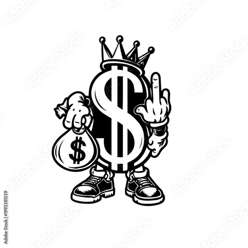 illustration of a dollar symbol in a white background