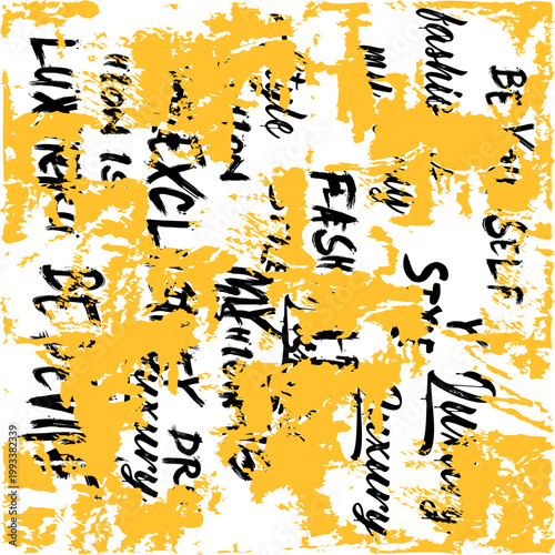 geometric line brush YELLOW color pattern background texture and art design print