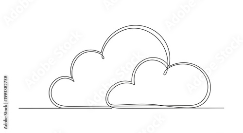 Minimalist Cloud Line Art: Simple, Elegant, and Modern Single Line Drawing