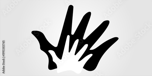 Caring hand logo, vector illustration
