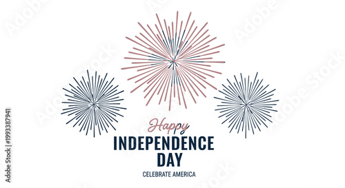 Independence Day, Happy 4th of July, American Celebration, Fireworks Vector