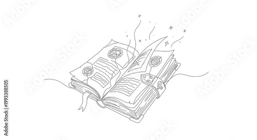 Open Book with Ideas Emerging.