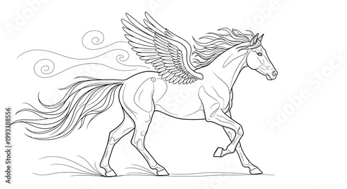 Winged Horse Mythical Creature Pegasus.