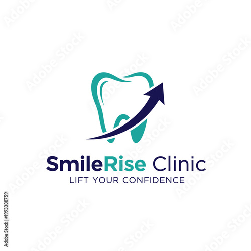 Smile Rise Clinic Dental Logo Design.