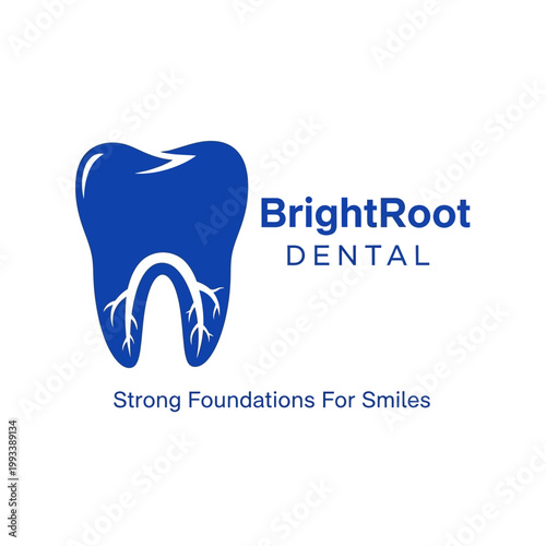 Dental logo with tooth icon.