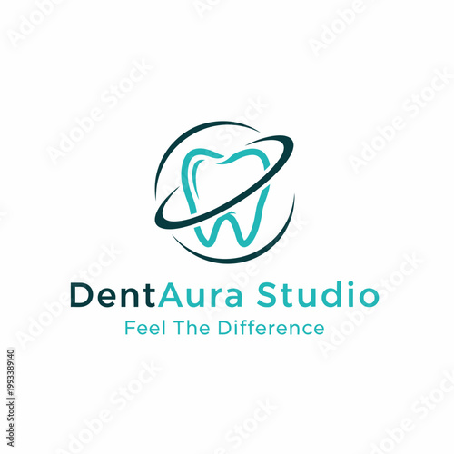 Dental logo with tooth icon.