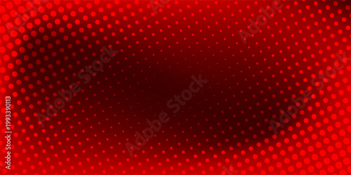 Abstract Red and Black Halftone Dot Background, Dynamic Gradient Circle Pattern, Modern Pop Art Vector Illustration for Gaming, Comic Style Backdrop, Banner and Poster Design