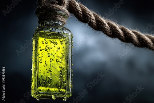 Acid Lime Glass Bottle Cinematic Product Shot