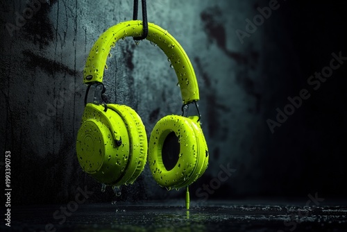 Acid Lime Headphones Cinematic Product Shot