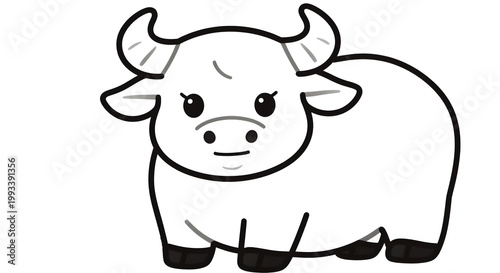 A cartoon cow with a big nose