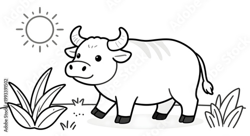 A black and white cow standing in the grass