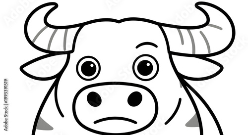 A cartoon cow with a big nose