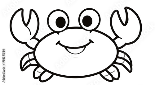 A crab with a happy face