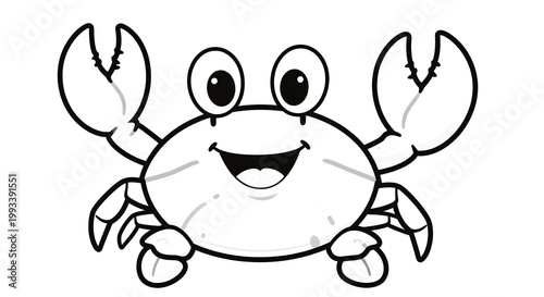 A cartoon crab with a happy face