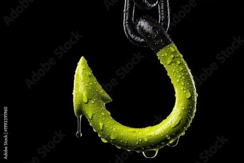 Acid Lime Fishing Hook Cinematic Product Shot