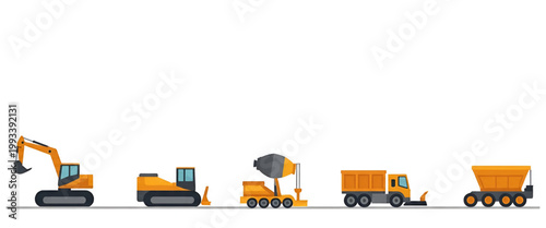Construction Vehicles Vector Set