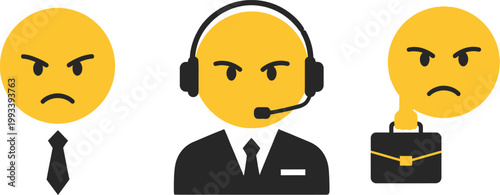 Frustrated customer service representative with angry customers a visual representation of support challenges