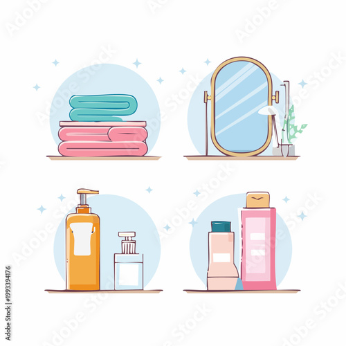 Badezimmer-Set Icons