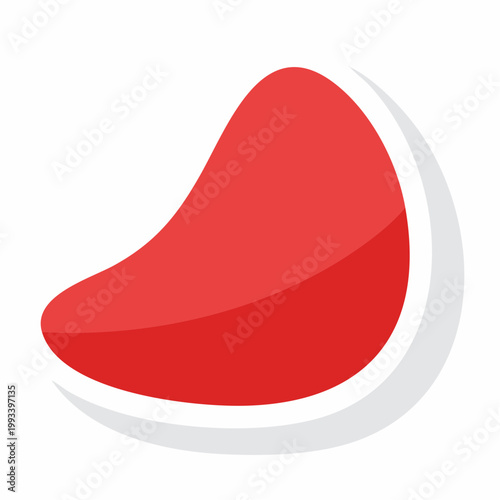 Abstract Red Shape with White Outline