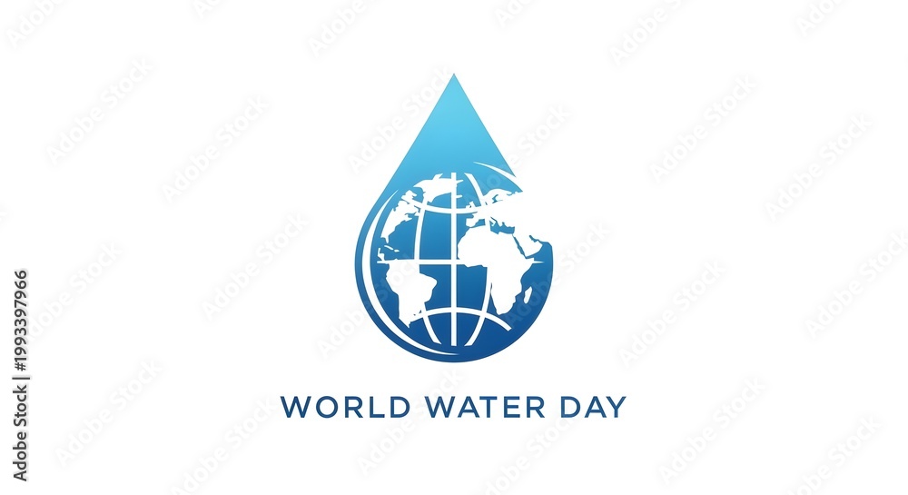 Obraz premium A logo for World Water Day featuring a globe and water drop
