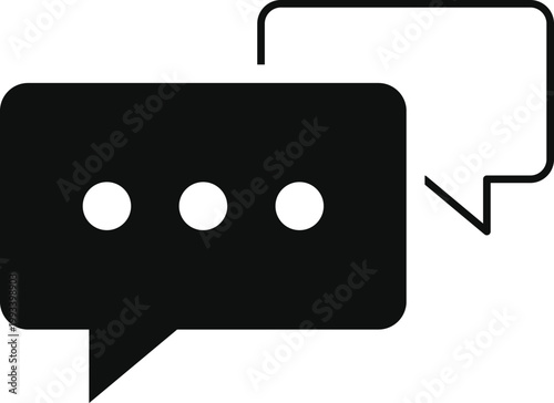 Set of chat and talk icon. Speech bubble and messaging symbols. Help desk and communication design. Online conversation and talk sign. Modern web policy signs