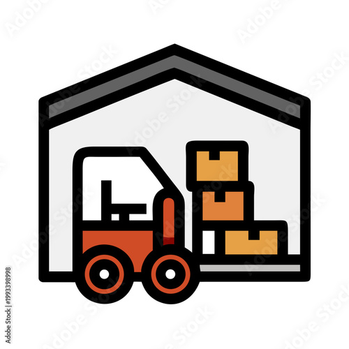Warehouse Forklift Icon - Storage Logistics