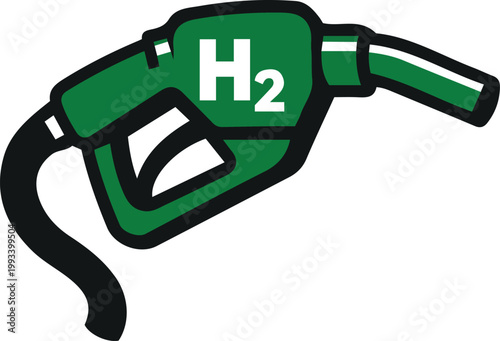 Green Hydrogen Fuel Pump Icon for Sustainable Energy Concept
